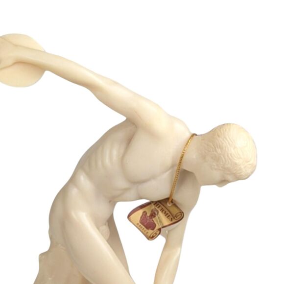 Vintage Discobolus Statue: Classical Greek Discus Thrower Sculpture - Picture 2 of 8